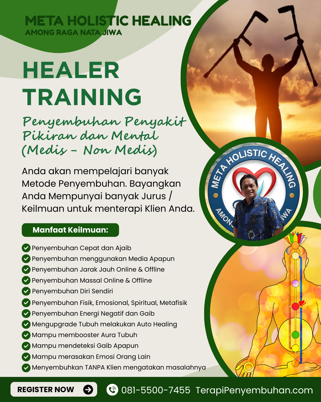 Pelatihan Penyembuh Profesional - Peserta sedang praktik